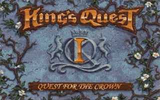 Title screen for the PC game King's Quest I: Quest For The Crown.