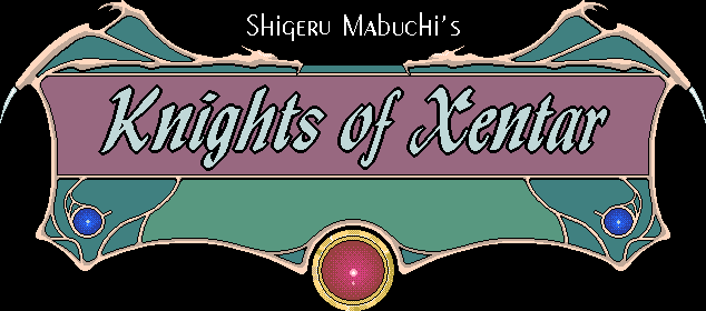 Title screen for the PC game Knights Of Xentar.