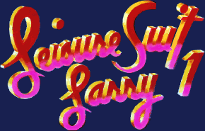 Title screen for the PC game Leisure Suit Larry 1.