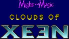 Title screen for the PC game Might And Magic: Clouds Of Xeen.