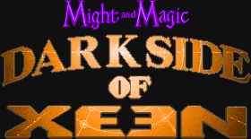 Title screen for the PC game Might And Magic: Darkside Of Xeen.