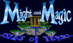 Title screen for the PC game Might And Magic III: Isles Of Terra.