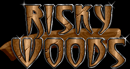 Title screen for the PC game Risky Woods.