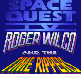 Title screen for the PC game Space Quest IV: Roger Wilco And The Time Rippers - CD.