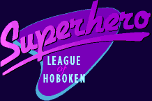Title screen for the PC game Superhero League Of Hoboken.