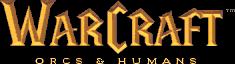 Title screen for the PC game WarCraft: Orcs & Humans.