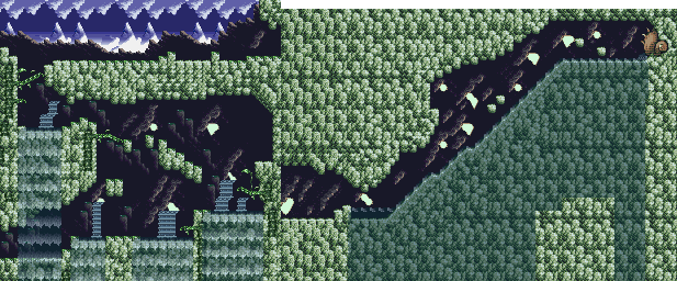 Thumbnail for a map of Stage 1 Act 2: Benefic (Unmarked) for the SNES game ActRaiser 2.