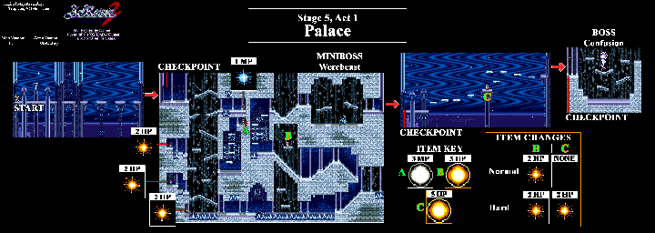 Thumbnail for a map of Stage 5 Act 1: Palace for the SNES game ActRaiser 2.