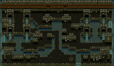 Thumbnail for a map of Mansion Sewers for the SNES game Addams Family Values.