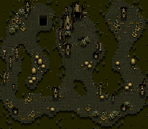 Thumbnail for a map of Swamps Western Swamps - TME Entrance for the SNES game Addams Family Values.