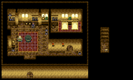Thumbnail for a map of Bazaar City (D) Aunt's House for the SNES game Arabian Nights: Sabaku no Seirei Ou.