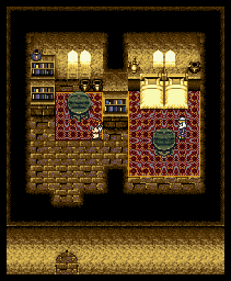Thumbnail for a map of Bazaar City (E) Residence for the SNES game Arabian Nights: Sabaku no Seirei Ou.