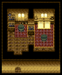 Thumbnail for a map of Bazaar City (I) Residence for the SNES game Arabian Nights: Sabaku no Seirei Ou.