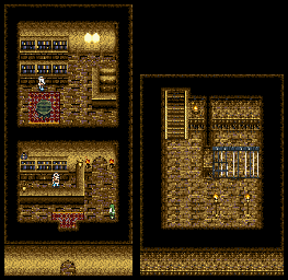 Thumbnail for a map of Bazaar City (L) Town Prison for the SNES game Arabian Nights: Sabaku no Seirei Ou.