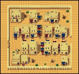 Thumbnail for a map of Bazaar City for the SNES game Arabian Nights: Sabaku no Seirei Ou.