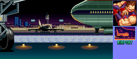 Thumbnail for a map of Airport (Eigi Kisaragi) for the SNES game Art Of Fighting 2.