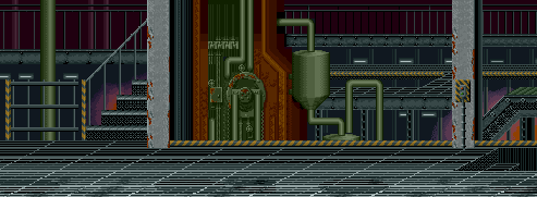 Thumbnail for a map of Scene 7: Factory for the SNES game Art Of Fighting.