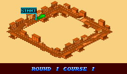 Thumbnail for a map of Course 1: City Round 1: Square Town (In-Game Map) for the SNES game Biker Mice From Mars.