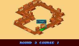 Thumbnail for a map of Course 1: City Round 3: Corner, Corner (In-Game Map) for the SNES game Biker Mice From Mars.