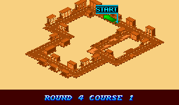 Thumbnail for a map of Course 1: City Round 4: Twin Road City (In-Game Map) for the SNES game Biker Mice From Mars.