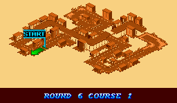 Thumbnail for a map of Course 1: City Round 6: Sunset City (In-Game Map) for the SNES game Biker Mice From Mars.