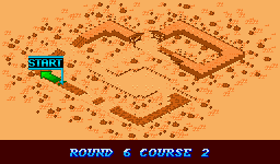 Thumbnail for a map of Course 2: Island Round 6: Whirlpools (In-Game Map) for the SNES game Biker Mice From Mars.