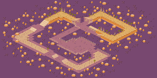 Thumbnail for a map of Course 2: Island Round 6: Whirlpools for the SNES game Biker Mice From Mars.