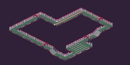 Thumbnail for a map of Course 3: Sewerage Round 2: Flame Hall for the SNES game Biker Mice From Mars.
