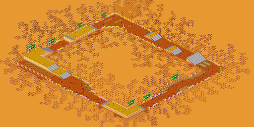 Thumbnail for a map of Course 4: Circuit Round 1: Jumping Square for the SNES game Biker Mice From Mars.