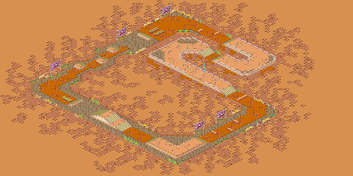 Thumbnail for a map of Course 4: Circuit Round 2: Desert Storm for the SNES game Biker Mice From Mars.