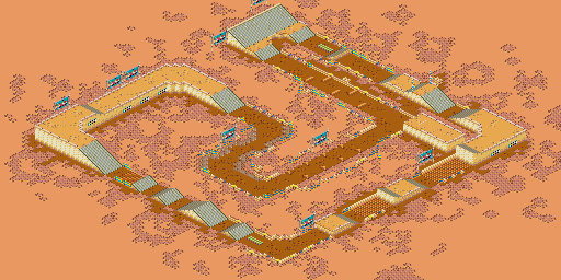 Thumbnail for a map of Course 4: Circuit Round 3: Silent Circuit for the SNES game Biker Mice From Mars.