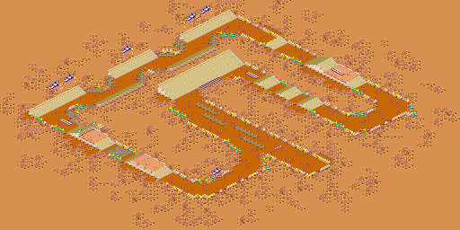 Thumbnail for a map of Course 4: Circuit Round 5: Crown Circuit for the SNES game Biker Mice From Mars.