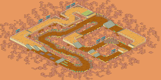 Thumbnail for a map of Course 4: Circuit Round 6: Dragon's Valley for the SNES game Biker Mice From Mars.