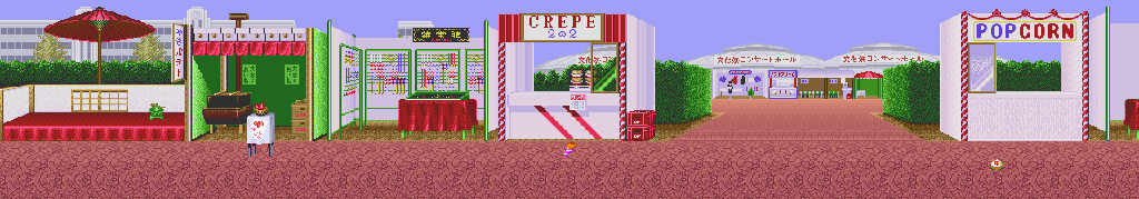 Thumbnail for a map of Stage 1 Area 1: T.A. Girls' Academy Culture Festival for the SNES game Bishoujo Senshi Sailor Moon R.