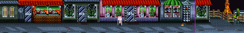 Thumbnail for a map of Stage 1 Area 2: Christmas Shopping Streets for the SNES game Bishoujo Senshi Sailor Moon R.