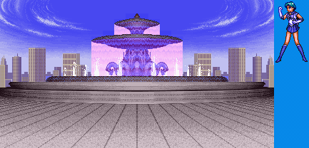 Thumbnail for a map of Central Tokyo Park (Sailor Mercury) for the SNES game Bishoujo Senshi Sailor Moon S: Jougai Rantou!? - Shuyaku Soudatsusen.