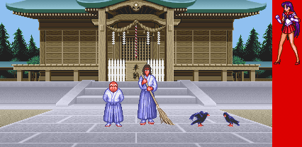 Thumbnail for a map of Cherry Hill Temple (Sailor Mars) for the SNES game Bishoujo Senshi Sailor Moon S: Jougai Rantou!? - Shuyaku Soudatsusen.