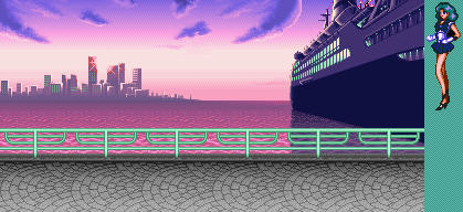 Thumbnail for a map of Seaside Port (Sailor Neptune) for the SNES game Bishoujo Senshi Sailor Moon S: Jougai Rantou!? - Shuyaku Soudatsusen.