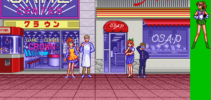 Thumbnail for a map of Shopping Streets (Sailor Jupiter) for the SNES game Bishoujo Senshi Sailor Moon S: Jougai Rantou!? - Shuyaku Soudatsusen.