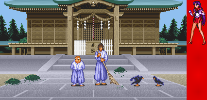 Thumbnail for a map of Cherry Hill Temple (Sailor Mars) for the SNES game Bishoujo Senshi Sailor Moon Super S: Zenin Sanka!! - Shuyaku Soudatsusen.