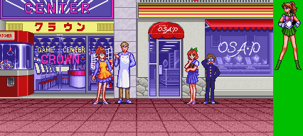 Thumbnail for a map of Shopping Streets (Sailor Jupiter) for the SNES game Bishoujo Senshi Sailor Moon Super S: Zenin Sanka!! - Shuyaku Soudatsusen.