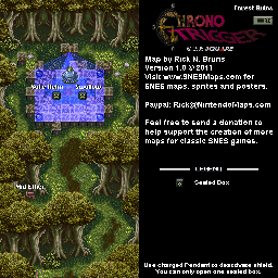 Thumbnail for a map of 1000 A.D. Forest Ruins for the SNES game Chrono Trigger.