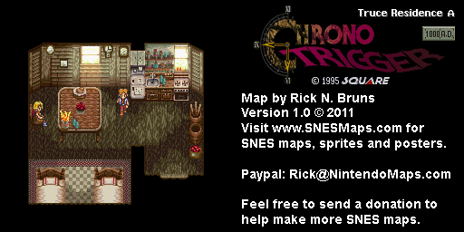 Thumbnail for a map of 1000 A.D. Truce Residence A for the SNES game Chrono Trigger.