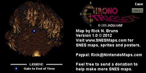 Thumbnail for a map of 12000 B.C. Cave for the SNES game Chrono Trigger.