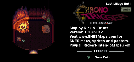 Thumbnail for a map of 12000 B.C. Last Village Hut 1 for the SNES game Chrono Trigger.