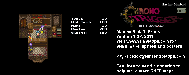 Thumbnail for a map of 600 A.D. Dorino Market for the SNES game Chrono Trigger.