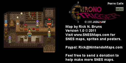 Thumbnail for a map of 600 A.D. Porre Cafe for the SNES game Chrono Trigger.