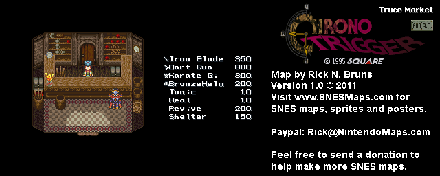 Thumbnail for a map of 600 A.D. Truce Market for the SNES game Chrono Trigger.