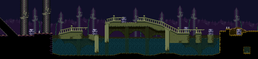 Thumbnail for a map of Ruined City Reservoir for the SNES game Demon's Crest.