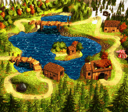 Thumbnail for a map of Lake Orangatanga (Animated) for the SNES game Donkey Kong Country 3: Dixie Kong's Double Trouble.